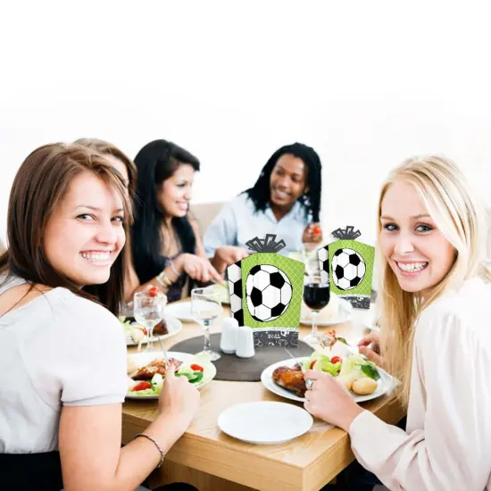 Big Dot of Happiness Goaal - Soccer - Table Decorations - Baby Shower or Birthday Party Fold and Flare Centerpieces - 10 Count {7}