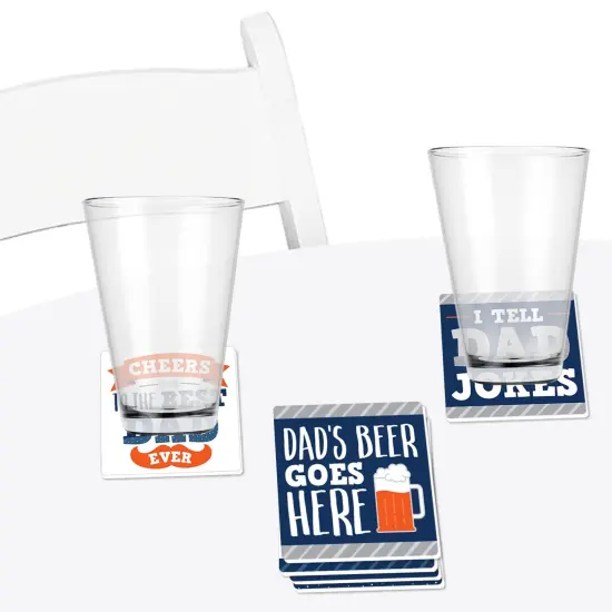 Big Dot of Happiness Happy Father's Day - Funny We Love Dad Party Decorations - Drink Coasters - Set of 6 {4}