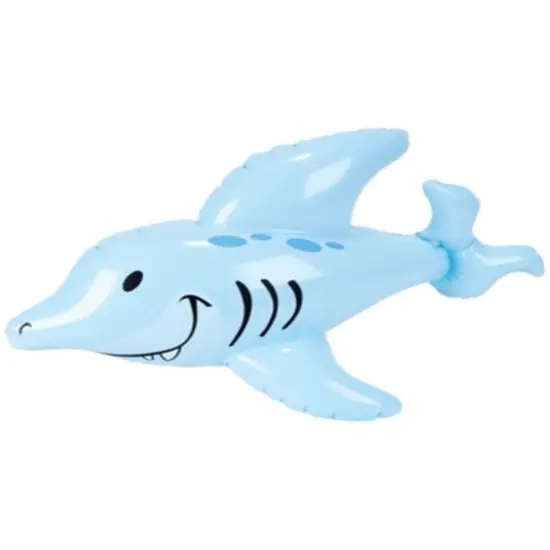 24" Blue Inflatable Hawaiian Luau Tropical Sea Life Shark Decoration {1}