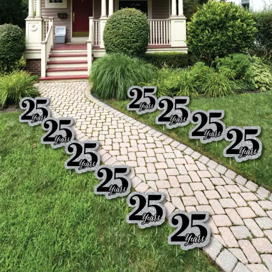 Big Dot of Happiness We Still Do - 25th Wedding Anniversary Lawn Decorations - Outdoor Anniversary Party Yard Decorations - 10 Piece {1}