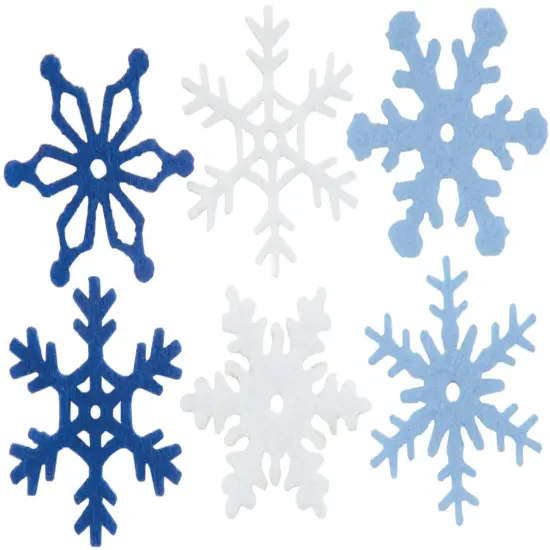Medium Felt Snowflakes 1.25" 36/Pkg-Winter {1}