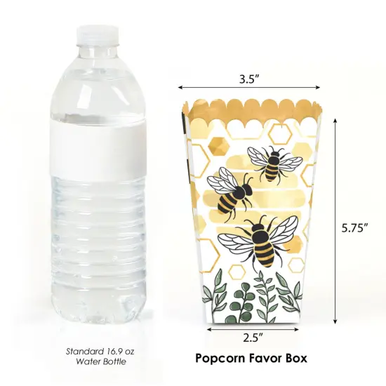 Big Dot of Happiness Little Bumblebee - Bee Baby Shower or Birthday Party Favor Popcorn Treat Boxes - Set of 12 {3}