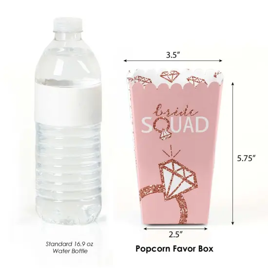 Big Dot of Happiness Bride Squad - Rose Gold Bridal Shower or Bachelorette Party Favor Popcorn Treat Boxes - Set of 12 {4}