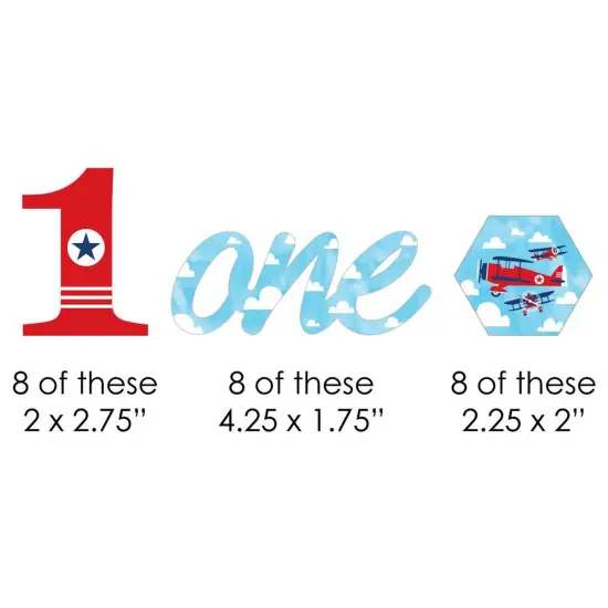 Big Dot of Happiness 1st Birthday Taking Flight - Airplane - DIY Shaped Vintage Plane First Birthday Party Cut-Outs - 24 Count {3}