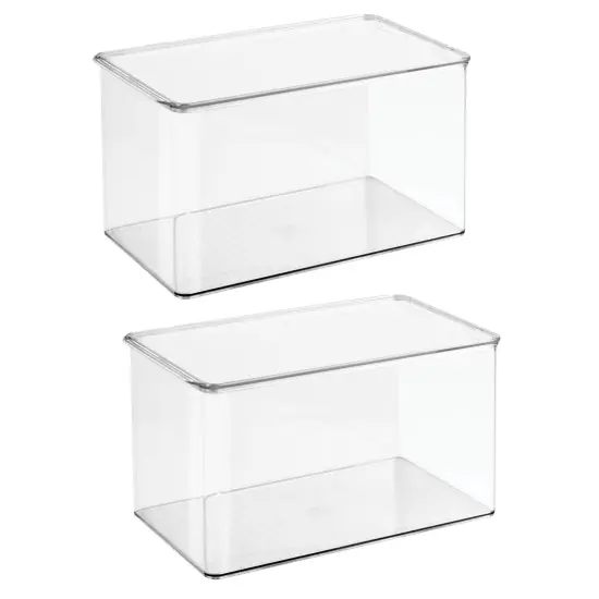 mDesign Plastic Playroom/Gaming Storage Organizer Bin Box with Hinge Lid {5}