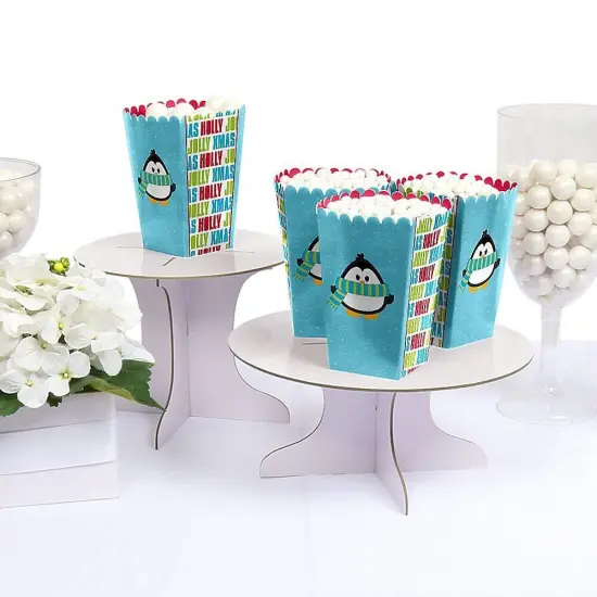 Big Dot of Happiness Holly Jolly Penguin - Holiday and Christmas Favor Popcorn Treat Boxes - Set of 12 {4}