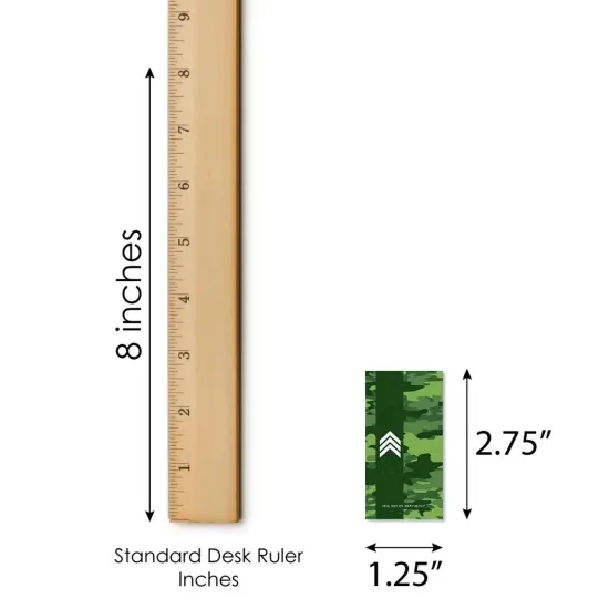 Big Dot of Happiness Camo Hero - Mini Candy Bar Wrapper Stickers - Army Military Camouflage Party Small Favors - 40 Count {6}