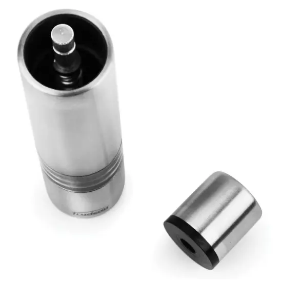 Trudeau Stainless Steel One Hand Thumb Salt Mill Grinder 6 inch {4}