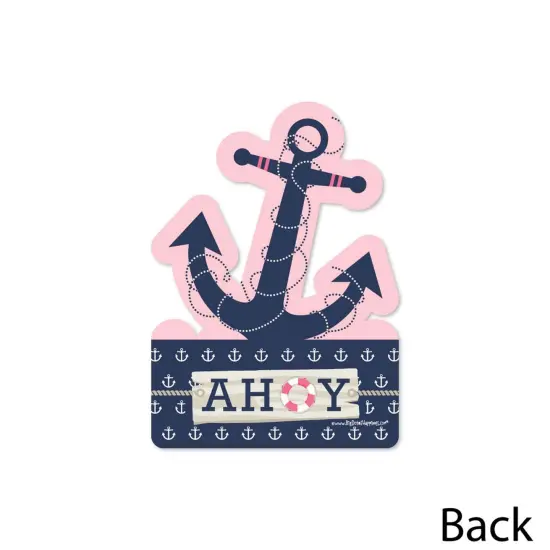 Big Dot of Happiness Ahoy - Nautical Girl - Anchor Shaped Decorations DIY Baby Shower or Birthday Party Essentials - Set of 20 {4}