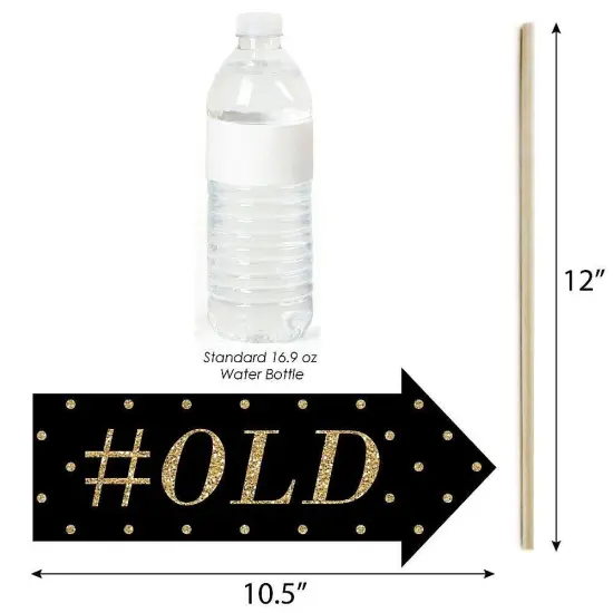 Big Dot of Happiness Funny Chic 70th Birthday - Pink, Black and Gold - Birthday Party Photo Booth Props Kit - 10 Piece {4}