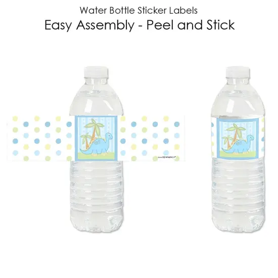 Big Dot of Happiness Baby Boy Dinosaur - Baby Shower or Birthday Party Water Bottle Sticker Labels - Set of 20 {3}