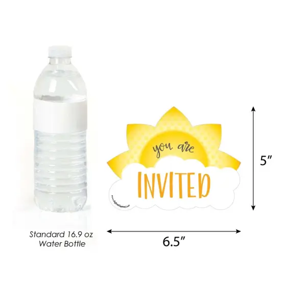 Big Dot of Happiness You are My Sunshine - Shaped Fill-in Invitations - Baby Shower or Birthday Party Invitation Cards with Envelopes - Set of 12 {6}