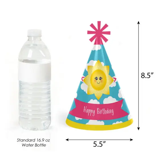 Big Dot of Happiness You are My Sunshine - Cone Happy Birthday Party Hats for Kids and Adults - Set of 8 (Standard Size) {4}