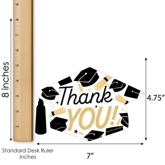 Big Dot of Happiness Goodbye High School, Hello College - Shaped Thank You Cards - Graduation Party Thank You Note Cards with Envelopes - Set of 12 {7}