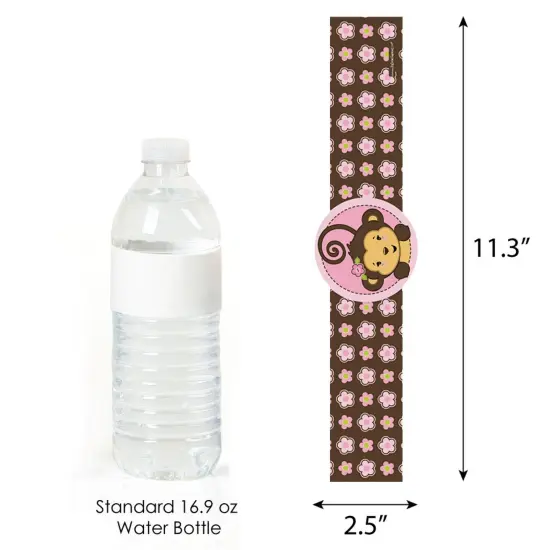 Big Dot of Happiness Pink Monkey Girl - DIY Party Supplies - Baby Shower or Birthday Party DIY Wrapper Favors & Decorations - Set of 15 {4}