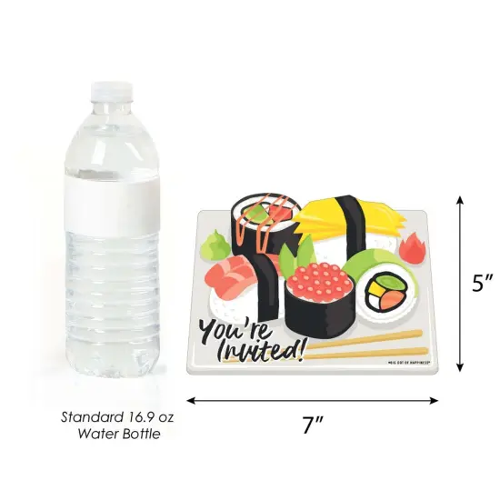 Big Dot of Happiness Let's Roll - Sushi - Shaped Fill-in Invitations - Japanese Party Invitation Cards with Envelopes - Set of 12 {6}