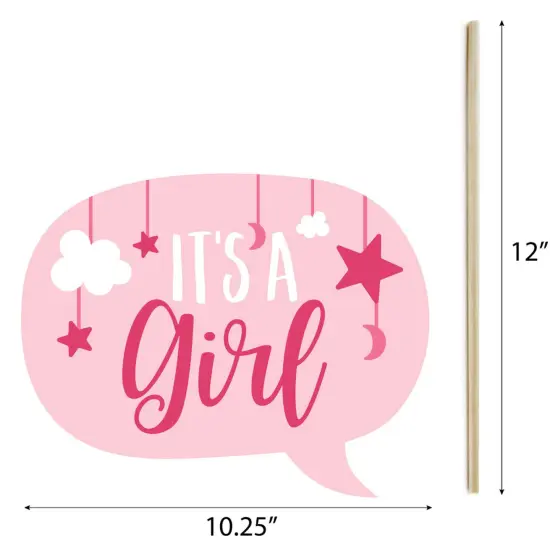 Big Dot of Happiness It's a Girl - Pink Baby Shower Photo Booth Props Kit - 20 Count {7}