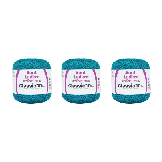Aunt Lydia Classic Peacock Crochet - 3 Pack of 350y/320m - Cotton - Gauge 10 - Crochet {1}