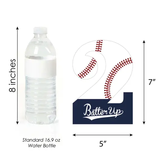 Big Dot of Happiness 2nd Birthday Batter Up - Baseball - Two Shaped Decorations DIY Second Birthday Party Essentials - Set of 20 {6}