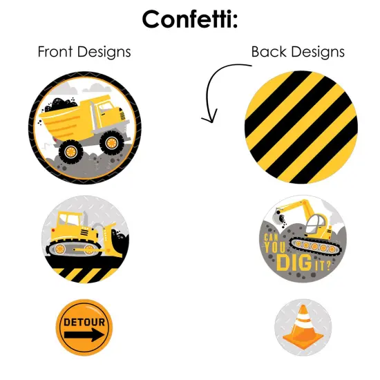 Big Dot of Happiness Dig It - Construction Party Zone - Baby Shower or Birthday Party Decor and Confetti - Terrific Table Centerpiece Kit - Set of 30 {7}