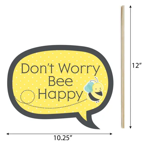 Big Dot of Happiness Funny Honey Bee - Baby Shower or Birthday Party Photo Booth Props Kit - 10 Piece {6}