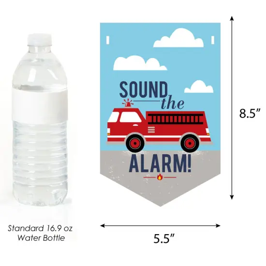 Big Dot of Happiness Fired Up Fire Truck - Firefighter Firetruck Baby Shower Bunting Banner - Party Decorations - Welcome Baby {3}