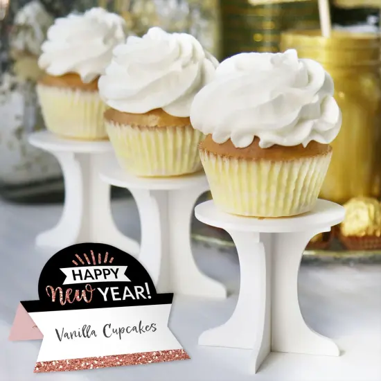 Big Dot of Happiness Rose Gold Happy New Year - New Years Eve Party Tent Buffet Card - Table Setting Name Place Cards - Set of 24 {6}