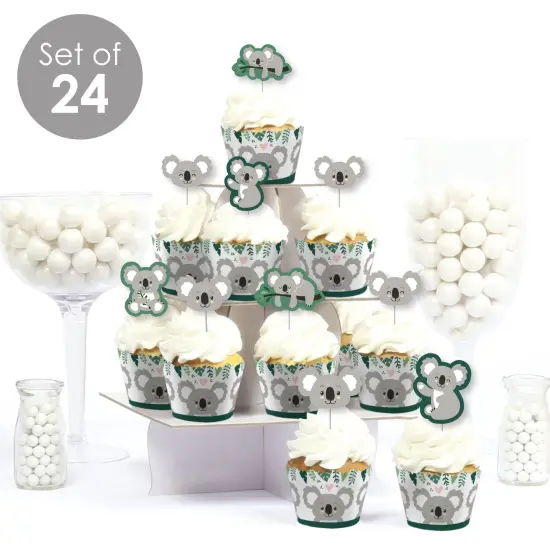 Big Dot of Happiness Koala Cutie - Cupcake Decoration - Bear Birthday Party and Baby Shower Cupcake Wrappers and Treat Picks Kit - Set of 24 {3}