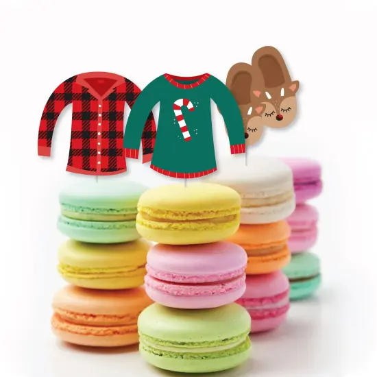Big Dot of Happiness Christmas Pajamas - DIY Shaped Holiday Plaid PJ Party Cut-Outs - 24 Count {4}