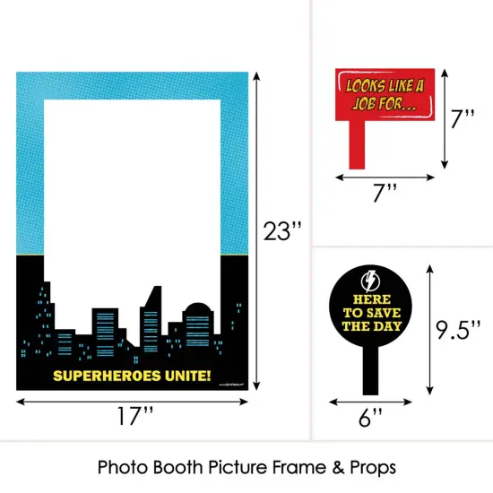 Big Dot of Happiness Bam Superhero - Birthday Party or Baby Shower Selfie Photo Booth Picture Frame and Props - Printed on Sturdy Material {6}