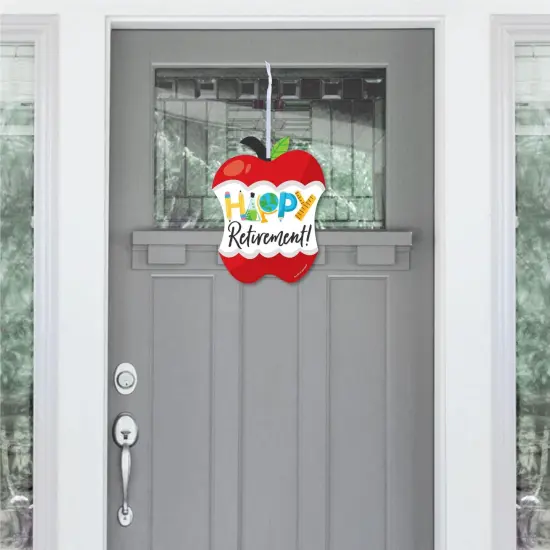 Big Dot of Happiness Teacher Retirement - Hanging Porch Happy Retirement Party Outdoor Decorations - Front Door Decor - 1 Piece Sign {3}