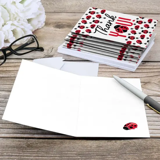 Big Dot of Happiness Happy Little Ladybug - Baby Shower or Birthday Party Thank You Cards (8 count) {6}