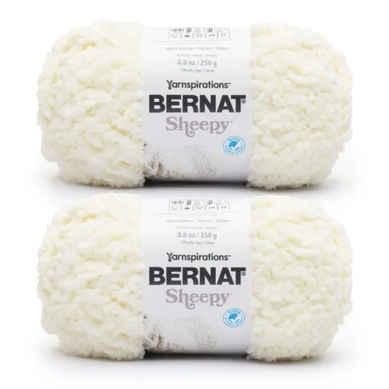 Bernat Sheepy Cotton Tail Yarn - 2 Pack of 250g/8.8oz - Nylon - 6 Super Bulky - 149 Yards - Knitting/Crochet {1}