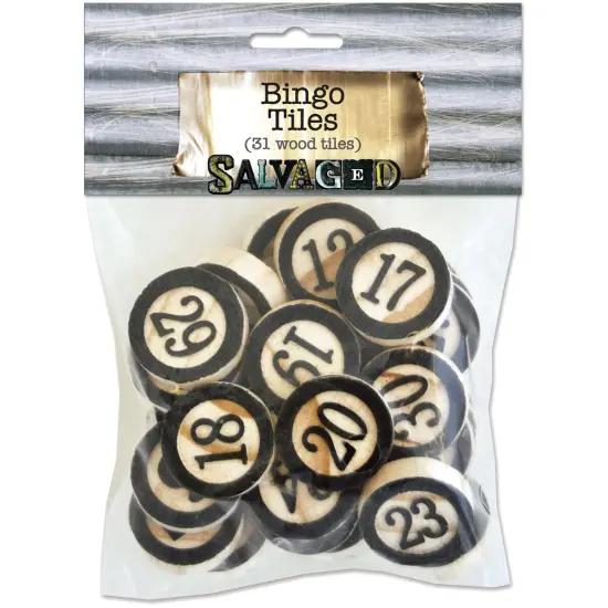 BCI Crafts Salvaged Wood Bingo Tiles 31/Pkg-1" {1}