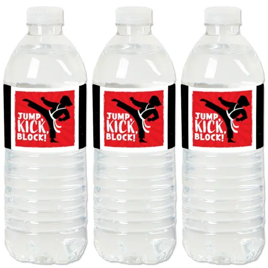 Big Dot of Happiness Karate Master - Martial Arts Birthday Party Water Bottle Sticker Labels - Set of 20 {1}