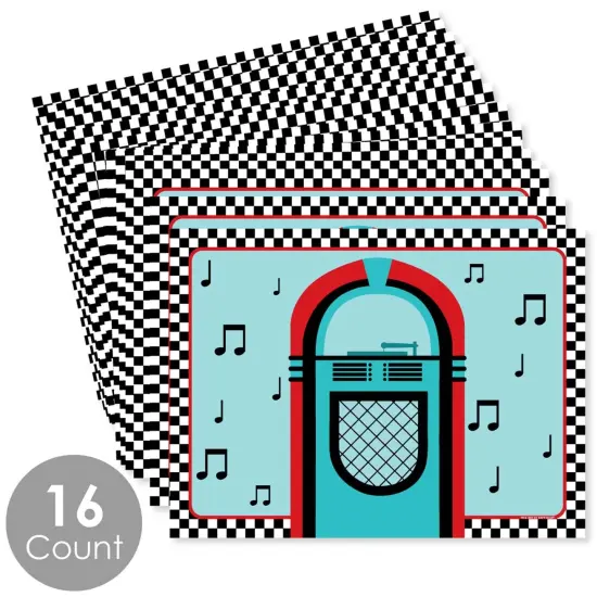 Big Dot of Happiness 50's Sock Hop - Party Table Decorations - 1950s Rock N Roll Party Placemats - Set of 16 {4}
