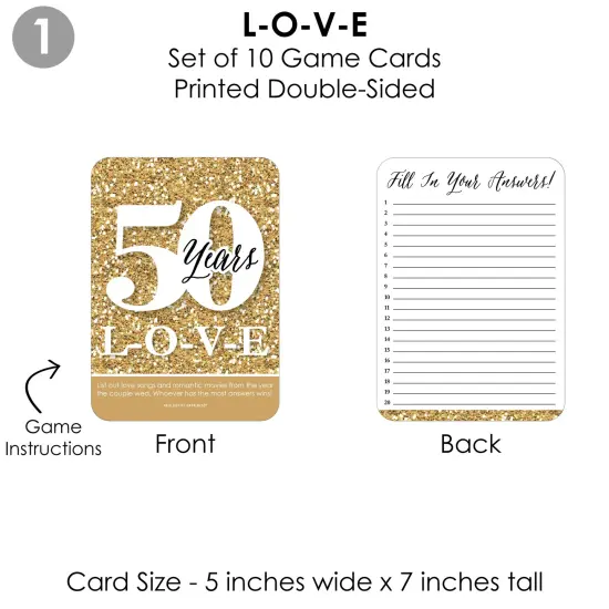 Big Dot of Happiness We Still Do - 50th Wedding Anniversary - 4 Anniversary Party Games - 10 Cards Each - Gamerific Bundle {6}