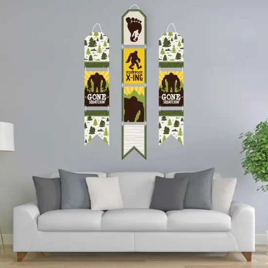 Big Dot of Happiness Sasquatch Crossing - Hanging Vertical Paper Door Banners - Bigfoot Party or Birthday Party Wall Decor Kit - Indoor Door Decor {3}