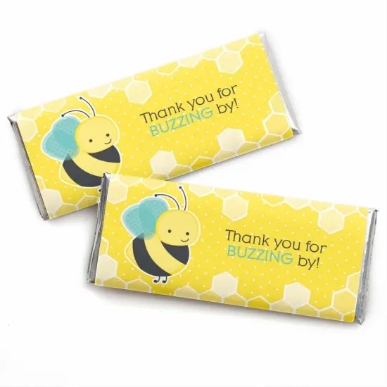 Big Dot of Happiness Honey Bee - Candy Bar Wrapper Baby Shower or Birthday Party Favors - Set of 24 {1}