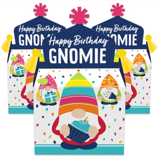 Big Dot of Happiness Gnome Birthday - Treat Box Party Favors - Happy Birthday Party Goodie Gable Boxes - Set of 12 {3}