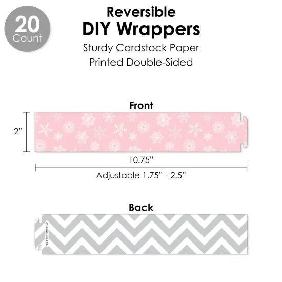 Big Dot of Happiness Pink Winter Wonderland - Holiday Snowflake Birthday Party and Baby Shower Cupcake Kit Fabulous Favor Party Pack 100 Pc {4}