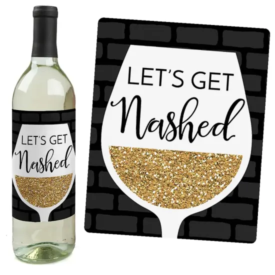 Big Dot of Happiness Nash Bash - Nashville Bachelorette Party Decorations for Women and Men - Wine Bottle Label Stickers - Set of 4 {6}