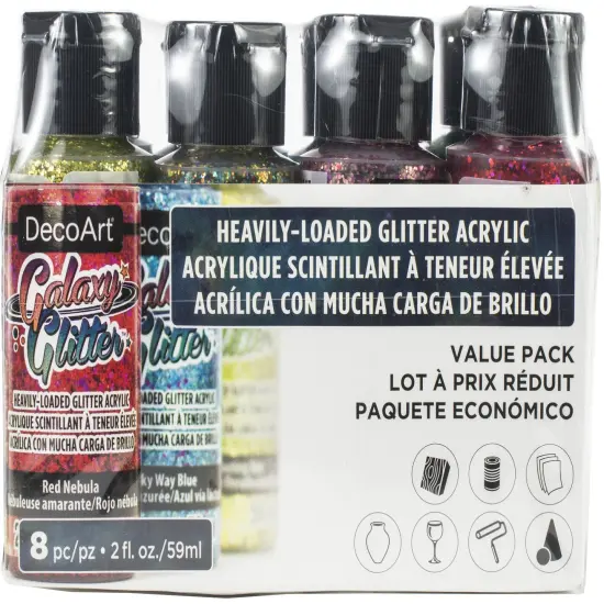 DecoArt Galaxy Glitter Value Pack 8/Pkg-Multi-Color {1}