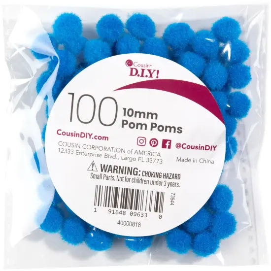 CousinDIY Pom-Poms 10mm 100/Pkg Multi {2}