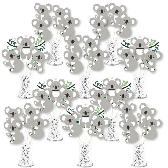Big Dot of Happiness Koala Cutie - Bear Birthday Party and Baby Shower Centerpiece Sticks - Showstopper Table Toppers - 35 Pieces {1}