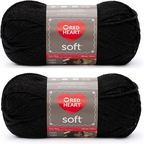 (Pack of 2) Red Heart Soft Yarn-Black {1}