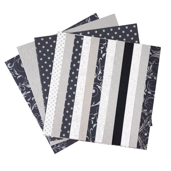 Colorbok Handmade Cardstock Pad 12"X12" 24/Pkg-Black & White {5}