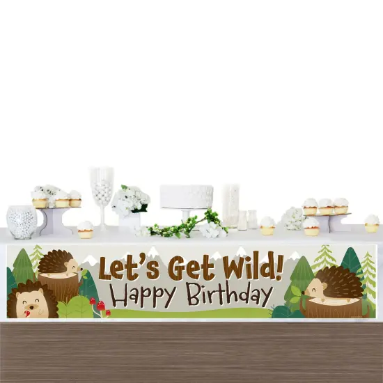 Big Dot of Happiness Forest Hedgehogs - Happy Birthday Woodland Decorations Party Banner {4}