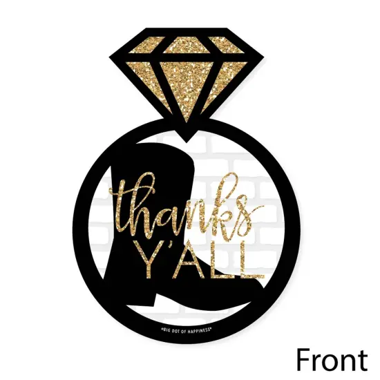 Big Dot of Happiness Nash Bash - Shaped Thank You Cards - Nashville Bachelorette Party Thank You Note Cards with Envelopes - Set of 12 {4}