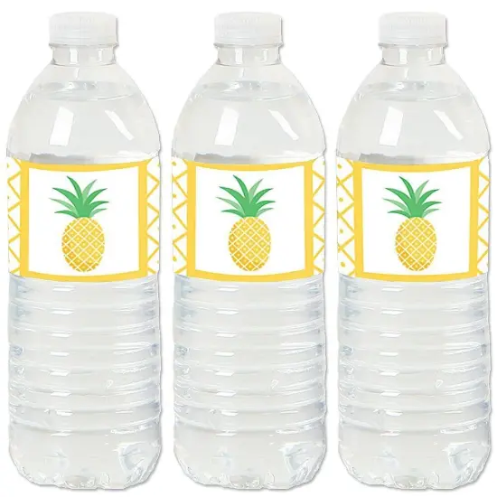 Big Dot of Happiness Tropical Pineapple - Summer Party Water Bottle Sticker Labels - Set of 20 {1}